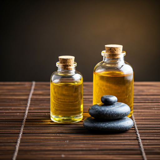 Professional therapeutic oils and smooth stones